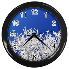 Crown Aesthetic Branches Hoarfrost Wall Clocks (black) by BangZart