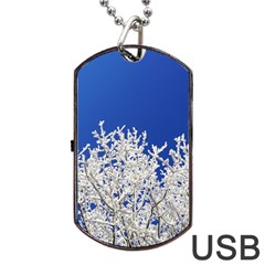 Crown Aesthetic Branches Hoarfrost Dog Tag Usb Flash (two Sides) by BangZart