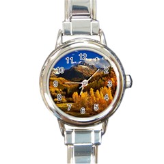 Colorado Fall Autumn Colorful Round Italian Charm Watch by BangZart