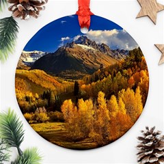 Colorado Fall Autumn Colorful Ornament (round) by BangZart