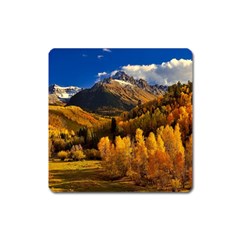 Colorado Fall Autumn Colorful Square Magnet by BangZart