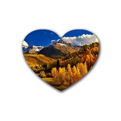 Colorado Fall Autumn Colorful Heart Coaster (4 Pack)  by BangZart