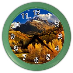 Colorado Fall Autumn Colorful Color Wall Clocks by BangZart