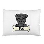 Black Pug With A Bone Pillow Case 26.62 x18.9  Pillow Case