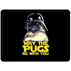 May The Pugs Be With You Fleece Blanket (large)  by Bigfootshirtshop