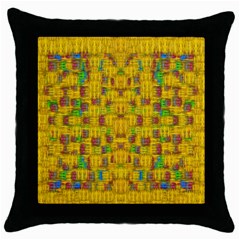 Rainbow Stars In The Golden Skyscape Throw Pillow Case (black) by pepitasart