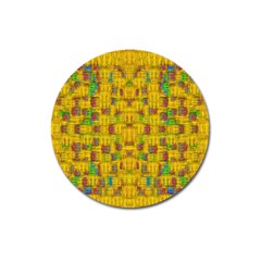 Rainbow Stars In The Golden Skyscape Magnet 3  (round) by pepitasart