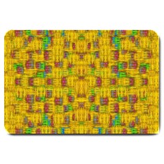 Rainbow Stars In The Golden Skyscape Large Doormat  by pepitasart