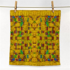 Rainbow Stars In The Golden Skyscape Face Towel by pepitasart