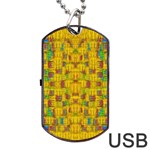 Rainbow Stars In The Golden Skyscape Dog Tag USB Flash (One Side) Front