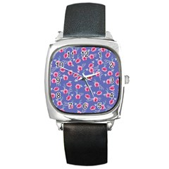 Roses And Roses Square Metal Watch by jumpercat