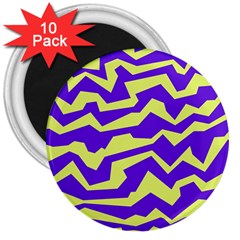 Polynoise Vibrant Royal 3  Magnets (10 Pack)  by jumpercat