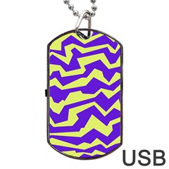 Polynoise Vibrant Royal Dog Tag Usb Flash (one Side)