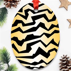 Polynoise Tiger Oval Ornament (two Sides) by jumpercat