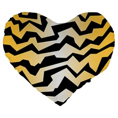 Polynoise Tiger Large 19  Premium Heart Shape Cushions by jumpercat