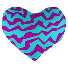 Polynoise Shock New Wave Large 19  Premium Heart Shape Cushions by jumpercat