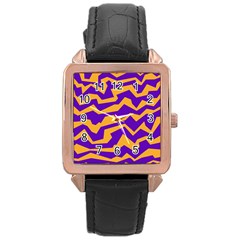 Polynoise Pumpkin Rose Gold Leather Watch 