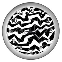 Polynoise Origami Wall Clocks (silver)  by jumpercat