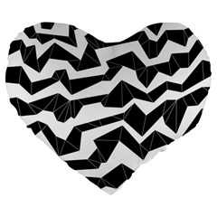 Polynoise Origami Large 19  Premium Flano Heart Shape Cushions by jumpercat