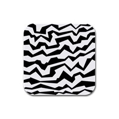 Polynoise Bw Rubber Square Coaster (4 pack) 