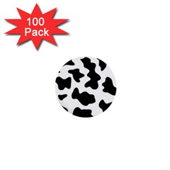 Animal Print Black And White Black 1  Mini Buttons (100 Pack)  by BangZart