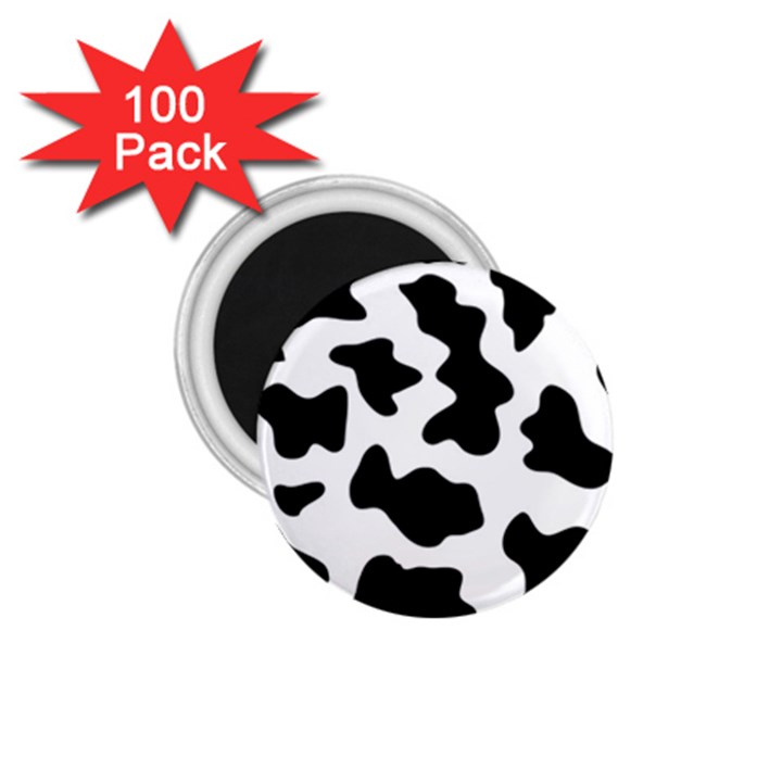 Animal Print Black And White Black 1.75  Magnets (100 pack) 