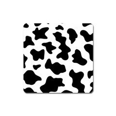 Animal Print Black And White Black Square Magnet by BangZart