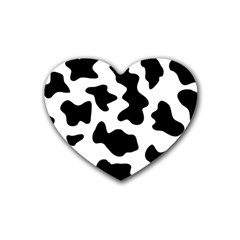 Animal Print Black And White Black Heart Coaster (4 Pack) 