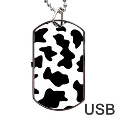 Animal Print Black And White Black Dog Tag Usb Flash (one Side) by BangZart