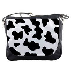 Animal Print Black And White Black Messenger Bags by BangZart