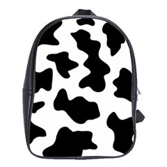 Animal Print Black And White Black School Bag (xl) by BangZart