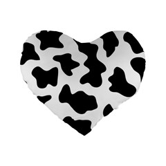 Animal Print Black And White Black Standard 16  Premium Heart Shape Cushions by BangZart