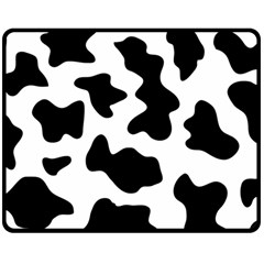 Animal Print Black And White Black Double Sided Fleece Blanket (medium)  by BangZart