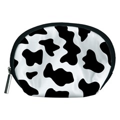 Animal Print Black And White Black Accessory Pouches (medium)  by BangZart