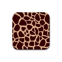 Animal Print Girraf Patterns Rubber Coaster (square)  by BangZart