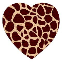 Animal Print Girraf Patterns Jigsaw Puzzle (heart) by BangZart