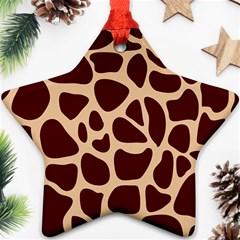 Animal Print Girraf Patterns Star Ornament (two Sides) by BangZart