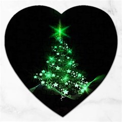 Christmas Tree Background Jigsaw Puzzle (heart) by BangZart