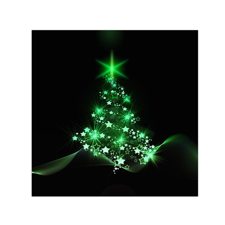 Christmas Tree Background Small Satin Scarf (Square)