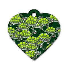 Seamless Tile Background Abstract Dog Tag Heart (one Side)