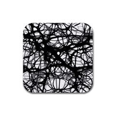 Neurons Brain Cells Brain Structure Rubber Square Coaster (4 Pack)  by BangZart