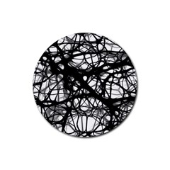 Neurons Brain Cells Brain Structure Rubber Round Coaster (4 Pack)  by BangZart