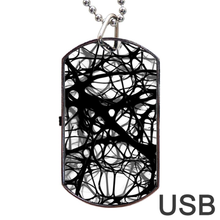 Neurons Brain Cells Brain Structure Dog Tag USB Flash (One Side)