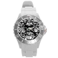 Neurons Brain Cells Brain Structure Round Plastic Sport Watch (l) by BangZart