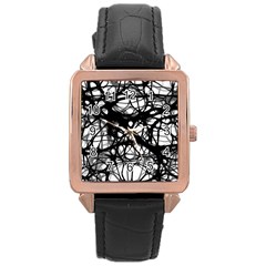 Neurons Brain Cells Brain Structure Rose Gold Leather Watch  by BangZart