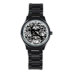 Neurons Brain Cells Brain Structure Stainless Steel Round Watch by BangZart