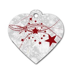 Christmas Star Snowflake Dog Tag Heart (one Side)