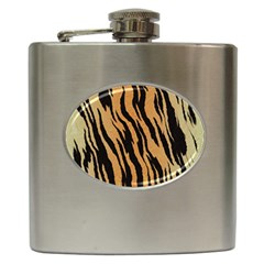 Animal Tiger Seamless Pattern Texture Background Hip Flask (6 Oz) by BangZart