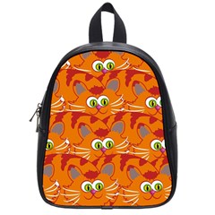 Animals Pet Cats Mammal Cartoon School Bag (small) by BangZart