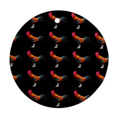 Background Pattern Chicken Fowl Ornament (round) by BangZart